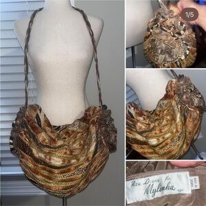 Elegant large vintage Brown and Gold Women’s Mylinka Bag